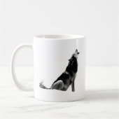 Schwarz-weiß Howling Wolf Kaffeetasse (Links)