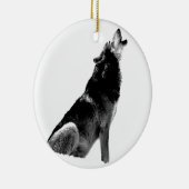 Schwarz-weiß Howling Wolf Keramik Ornament (Rechts)
