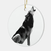 Schwarz-weiß Howling Wolf Keramik Ornament (Links)