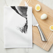 Schwarz-weiß Howling Wolf Küchentuch (Viertel Falte)