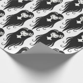 Schwarz-Weiß-Hübsch-Ghoul Geschenkpapier (Ecke)