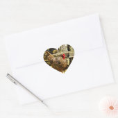 Schwarz-Weiß-Hühner im Bauernhof Herz-Aufkleber (Umschlag)