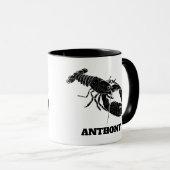 Schwarz-Weiß-Hummer Personalisiert Tasse (VorderseiteRechts)