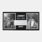 Schwarz-Weiß-Hund-Gedächtnis 2 FotoCollage Schreibtischunterlage (Tastatur & Maus)