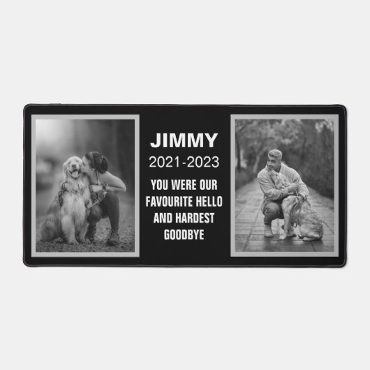 Schwarz-Weiß-Hund-Gedächtnis 2 FotoCollage Schreibtischunterlage (Vorderseite)