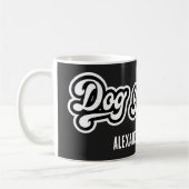 Schwarz-Weiß-Hund Groomer Fett Typografie Kaffeetasse (Links)