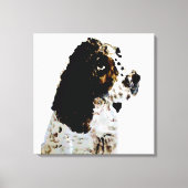 Schwarz-Weiß-Hund Malerei Springer Spanel Leinwanddruck (Vorderseite)