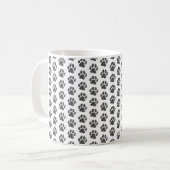 Schwarz-Weiß-Hund-Paw-Druck Kaffeetasse (Vorderseite Links)