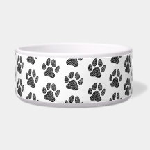 Schwarz-Weiß-Hund-Paw-Druck