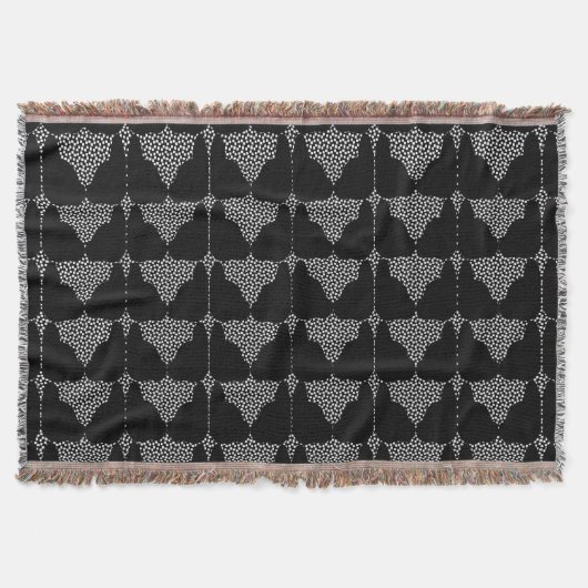 Schwarz-Weiß-Hund-Silhouette Decke (Vorderseite)