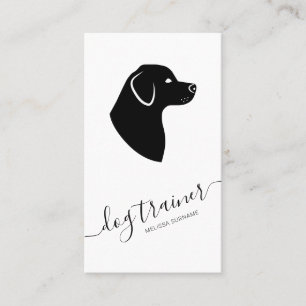 Schwarz-Weiß-Hund-Silhouette Moderner Hundetrainer Visitenkarte