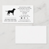 Schwarz-Weiß-Hund Walker Pet Sitter Social Media Visitenkarte (Vorne/Hinten)