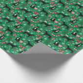 Schwarz-Weiß-Hund Weihnachten Geschenkpapier (Ecke)