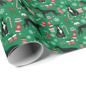 Schwarz-Weiß-Hund Weihnachten Geschenkpapier (Rolleneckpunkt)