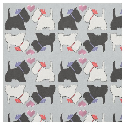 Schwarz-Weiß-Hunde Kunststoffe Stoff (Muster)