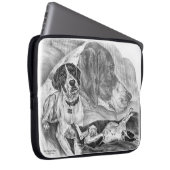 Schwarz-Weiß-Hunde Laptopschutzhülle (Vorne Rechts)