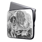 Schwarz-Weiß-Hunde Laptopschutzhülle (Vorderseite Links)