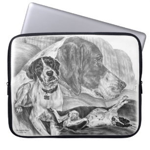 Schwarz-Weiß-Hunde Laptopschutzhülle