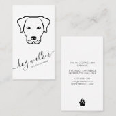 Schwarz-Weiß-Hunde-Linie Art Moderner Hundeschlitt Visitenkarte (Vorne/Hinten)