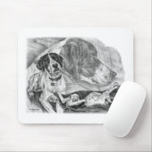 Schwarz-Weiß-Hunde Mousepad (Mit Mouse)