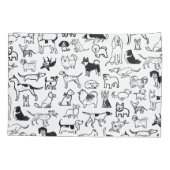 Schwarz-Weiß-Hunde-Muster| Cool Canine Lover's Kissenbezug (Rückseite)