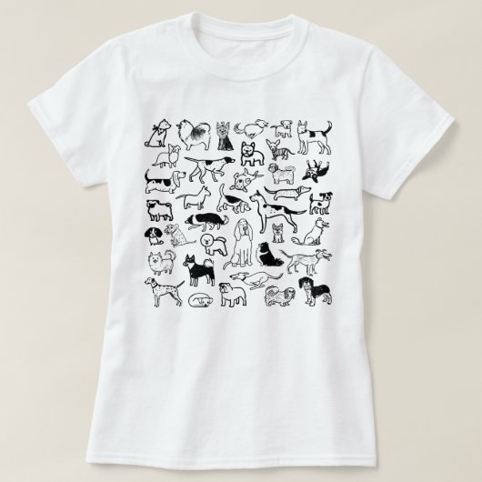 Schwarz-Weiß-Hunde-Muster| Cool Canine Lover's T-Shirt (Design vorne)