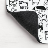 Schwarz-Weiß-Hunde-Muster | Coole Canine Lover Mousepad (Ecke)