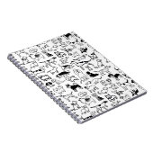 Schwarz-Weiß-Hunde-Muster | Coole Canine Lover Notizblock (Rechte Seite)