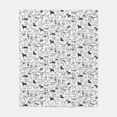 Schwarz-Weiß-Hunde-Muster| Niedlich Canine Lover's Fleecedecke (Vorderseite)