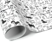 Schwarz-Weiß-Hunde-Muster| Niedlich Canine Lover's Geschenkpapier (Rolleneckpunkt)