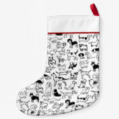 Schwarz-Weiß-Hunde-Muster| Niedlich Canine Lover's Kleiner Weihnachtsstrumpf (Rückseite)