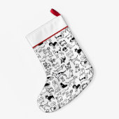 Schwarz-Weiß-Hunde-Muster| Niedlich Canine Lover's Kleiner Weihnachtsstrumpf (Rückseite (Hängend))