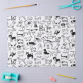 Schwarz-Weiß-Hunde-Muster| Niedlich Canine Lover's Seidenpapier (Basteln)