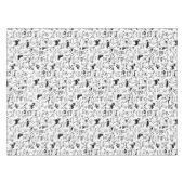 Schwarz-Weiß-Hunde-Muster| Niedlich Canine Lover's Tischdecke (Vorderseite (Horizontal))