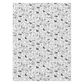 Schwarz-Weiß-Hunde-Muster| Niedlich Canine Lover's Tischdecke (Vorderseite)