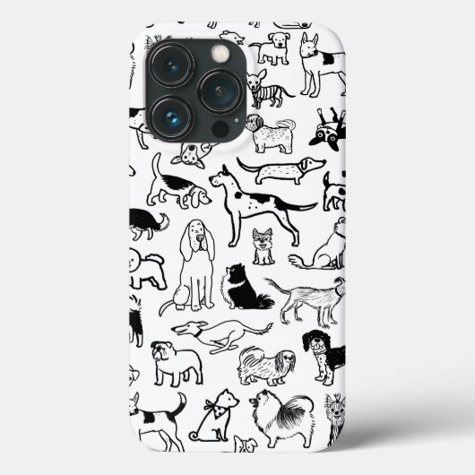 Schwarz-Weiß-Hunde-Muster | Niedliche Canine Lover Case-Mate iPhone Hülle (Rückseite)