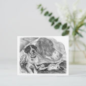 Schwarz-Weiß-Hunde Postkarte (Stehend Vorderseite)