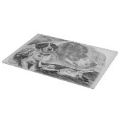 Schwarz-Weiß-Hunde Schneidebrett (Ecke)