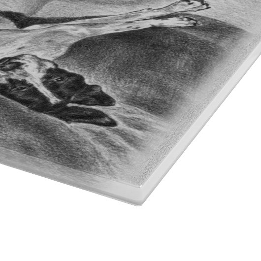 Schwarz-Weiß-Hunde Schneidebrett (Ecke)