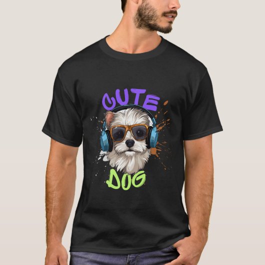 Schwarz-Weiß-Hunde-T - Shirt-Sammlung T-Shirt (Vorderseite)