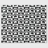 Schwarz-Weiß-Hundebahnen auf den Plätzen Geschenkpapier (Flach)