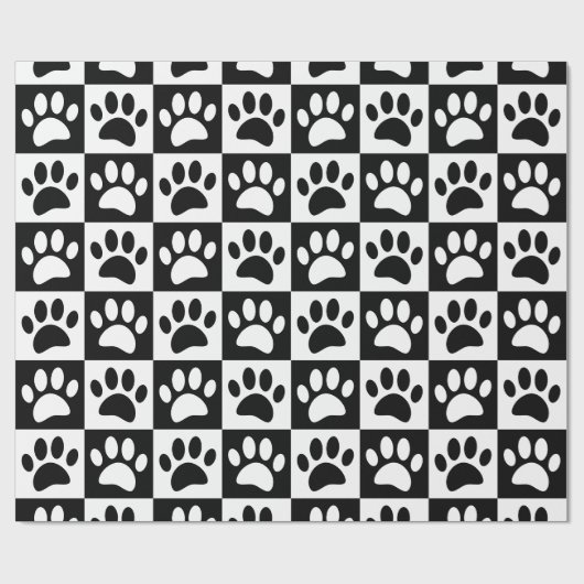 Schwarz-Weiß-Hundebahnen auf den Plätzen Geschenkpapier (Flach)