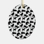 Schwarz-Weiß-Hundeform Keramik Ornament (Rechts)