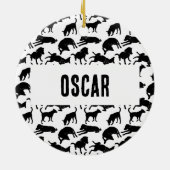 Schwarz-Weiß-Hundeform Keramik Ornament (Hinten)