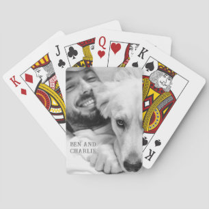 Schwarz-Weiß-Hundefoto  Spielkarten