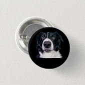 Schwarz-Weiß-Hundegesicht Button (Vorne & Hinten)