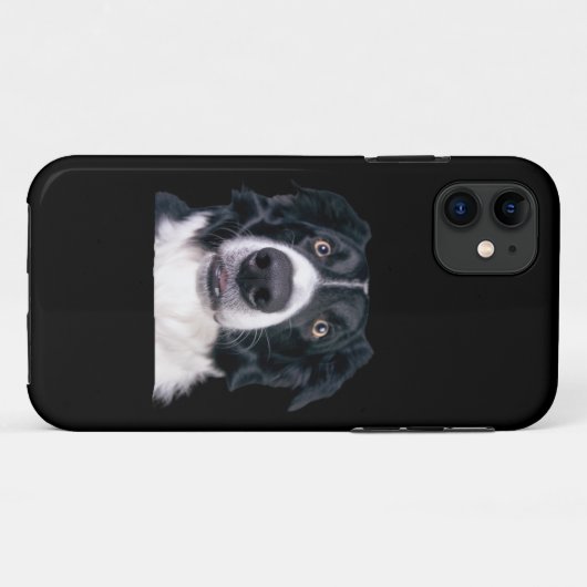 Schwarz-Weiß-Hundegesicht Case-Mate iPhone Hülle (Rückseite (Horizontal))