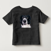 Schwarz-Weiß-Hundegesicht Kleinkind T-shirt (Vorderseite)