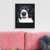 Schwarz-Weiß-Hundegesicht Leinwanddruck (Insitu (Wohnzimmer))