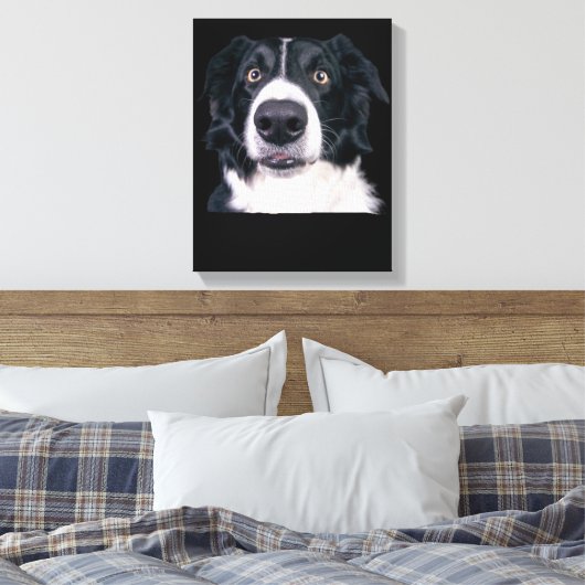 Schwarz-Weiß-Hundegesicht Leinwanddruck (Insitu (Schlafzimmer))